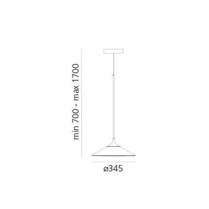 Artemide 0352030A - LED Aptumšojama lustra ar auklu ORSA LED/20W/230V 3000K d. 24,5 cm