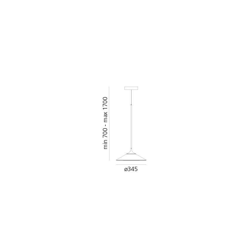 Artemide 0352030A - LED Aptumšojama lustra ar auklu ORSA LED/20W/230V 3000K d. 24,5 cm