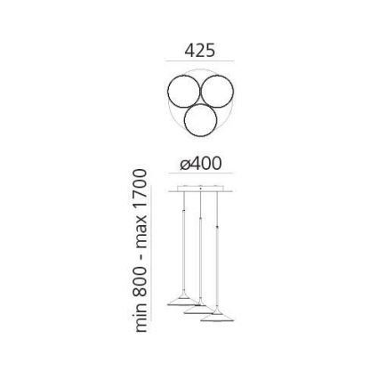 Artemide 0353030A - LED Aptumšojama lustra ar auklu ORSA CLUSTER LED/22W/230V 3000K