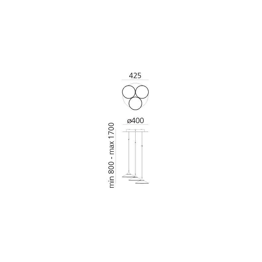Artemide 0353030A - LED Aptumšojama lustra ar auklu ORSA CLUSTER LED/22W/230V 3000K