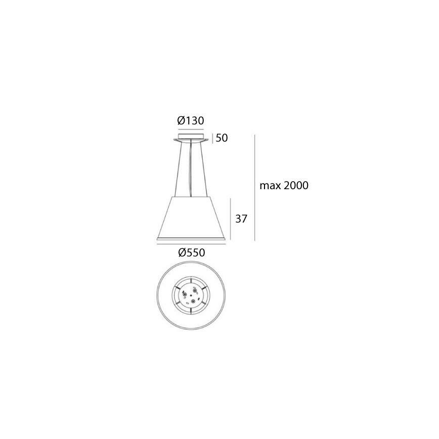 Artemide 1124020A - Lustra ar auklu CHOOSE MEGA 3xE27/12W/230V d. 55 cm bēša