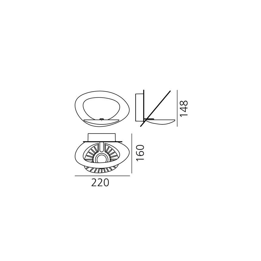 Artemide 1248020A - LED Aptumšojama sienas lampa PIRCE LED/27W/230V 3000K zelta