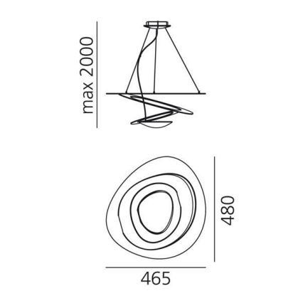 Artemide 1249020A - LED Aptumšojama lustra ar auklu PIRCE LED/27W/230V 3000K zelta