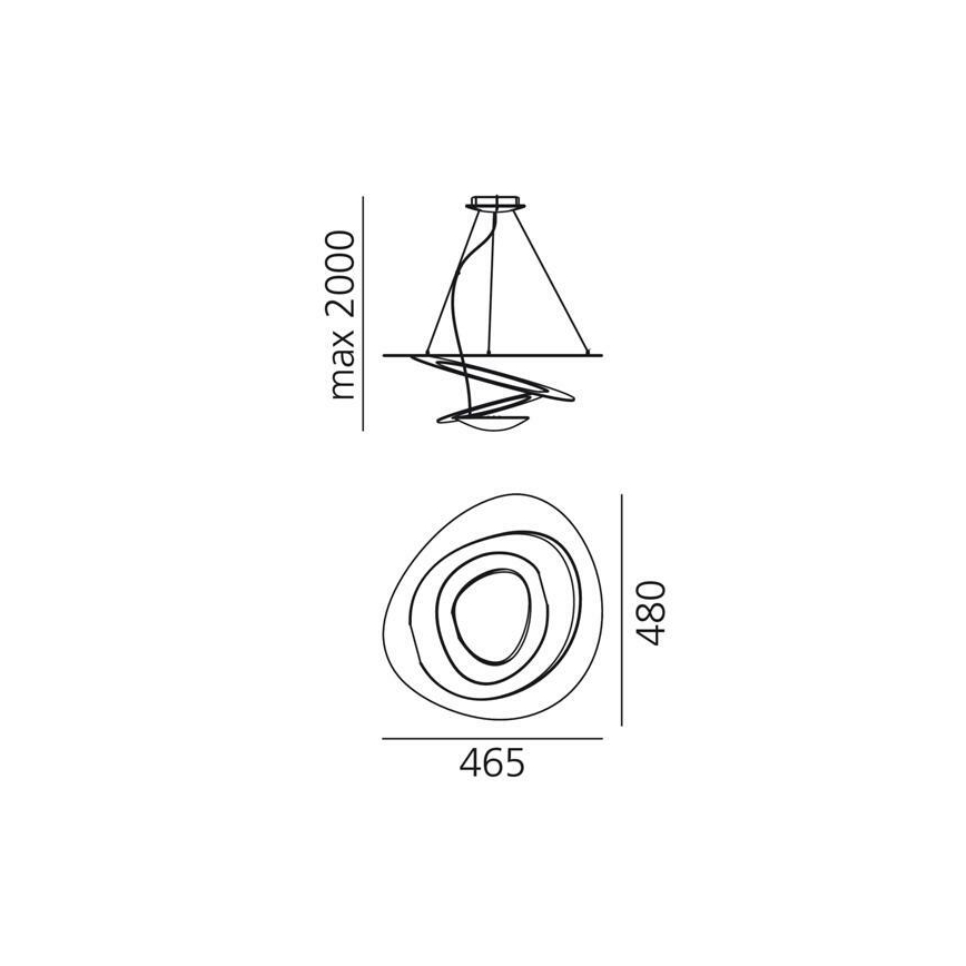 Artemide 1249020A - LED Aptumšojama lustra ar auklu PIRCE LED/27W/230V 3000K zelta