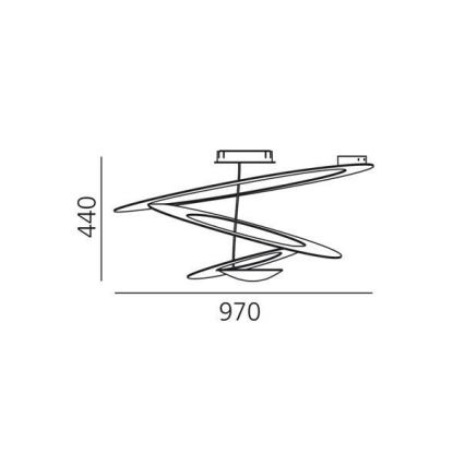 Artemide 1253120A - LED Aptumšojama griestu lampa PIRCE LED/44W/230V 3000K zelta