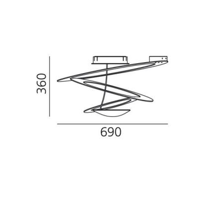 Artemide 1255120A - LED Aptumšojama griestu lampa PIRCE LED/44W/230V 3000K zelta