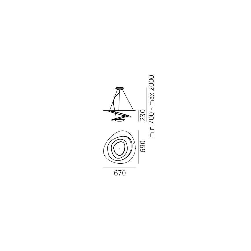 Artemide 1256110A - LED Aptumšojama lustra ar auklu PIRCE LED/44W/230V 3000K balta