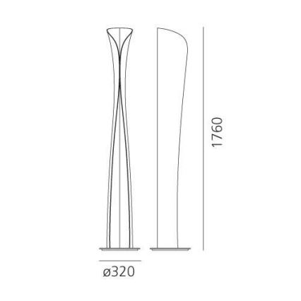 Artemide 1361010A - LED Grīdas stāvlampa CADMO LED/44W/230V + 1xGU10/10W/230V melna