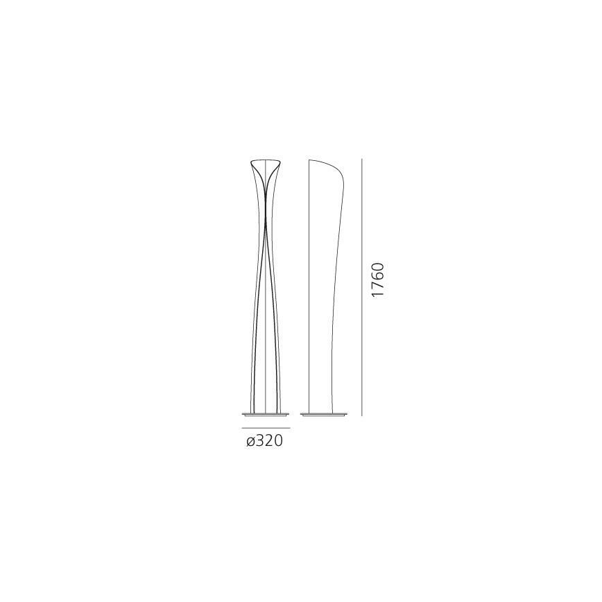 Artemide 1361010A - LED Grīdas stāvlampa CADMO LED/44W/230V + 1xGU10/10W/230V melna
