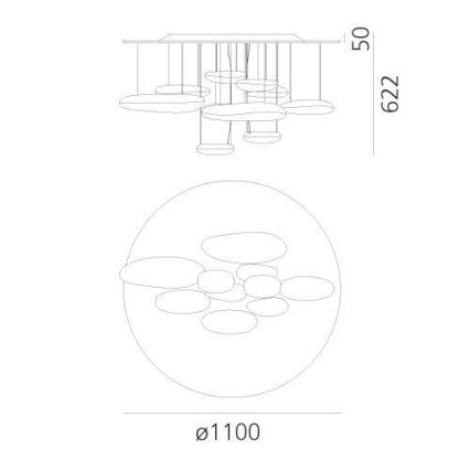 Artemide 1366110A - LED Aptumšojama virsapmetuma lustra MERCURY LED/23,62W/230V 3000K