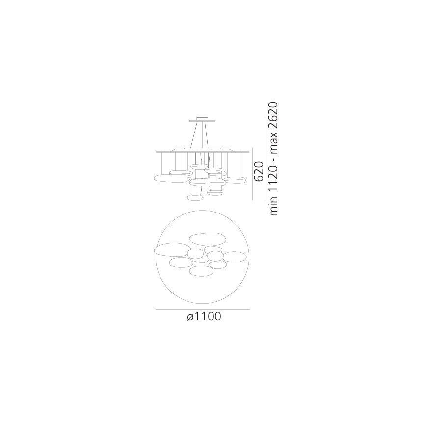 Artemide 1367110A - LED Aptumšojama lustra ar auklu MERCURY LED/58W/230V 3000K