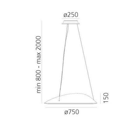 Artemide 1401010APP - LED Aptumšojama lustra ar auklu AMELUNA LED/41W/230V 3000K