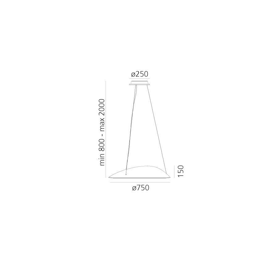 Artemide 1401010APP - LED Aptumšojama lustra ar auklu AMELUNA LED/41W/230V 3000K