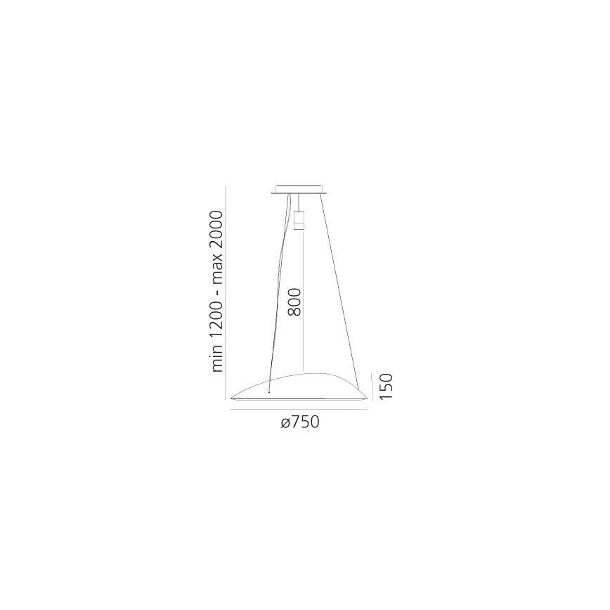 Artemide 1402010APP - LED RGBW Aptumšojuma lustra ar auklu AMELUNA LED/45W/230V 3000K