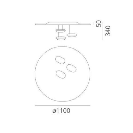 Artemide 1474110A - LED Aptumšojama griestu lampa DROPLET LED/87W/230V 3000K