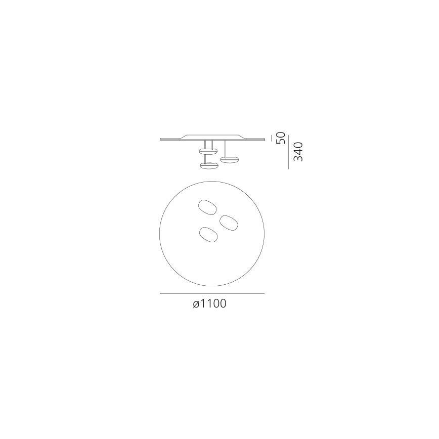 Artemide 1474110A - LED Aptumšojama griestu lampa DROPLET LED/87W/230V 3000K