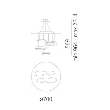 Artemide 1477110A - LED Aptumšojama lustra ar auklu MERCURY LED/29W/230V 3000K