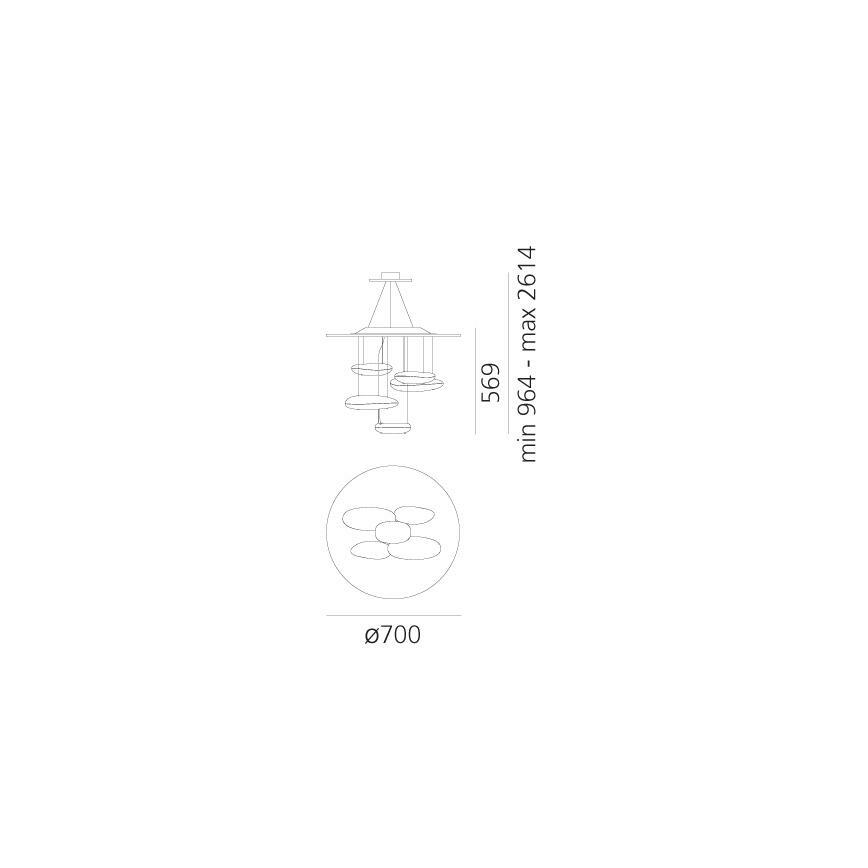 Artemide 1477110A - LED Aptumšojama lustra ar auklu MERCURY LED/29W/230V 3000K