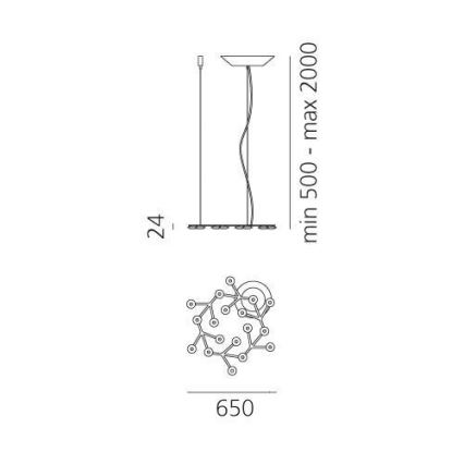 Artemide 1575050APP - LED Aptumšojama lustra ar auklu NET LED/43W/230V d. 65 cm 3000K