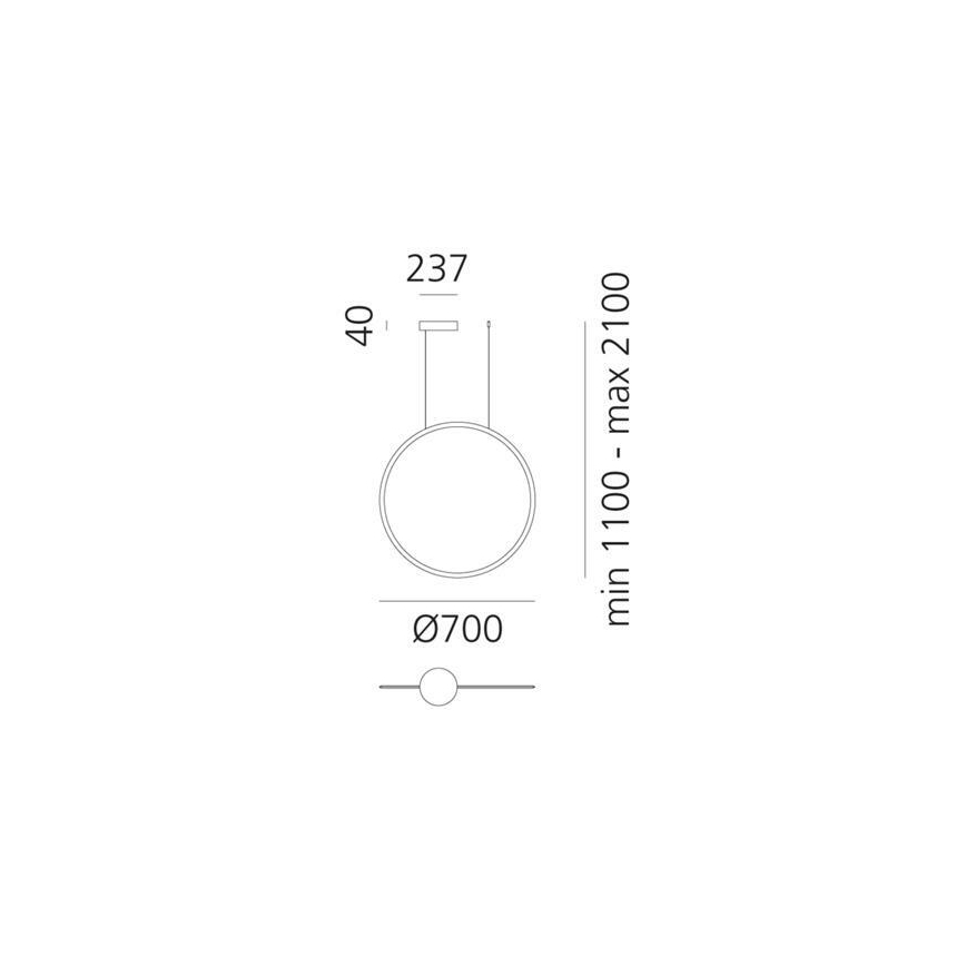 Artemide 1992060APP - LED Aptumšojama lustra ar auklu DISCOVERY LED/40W/230V 3000K bronza