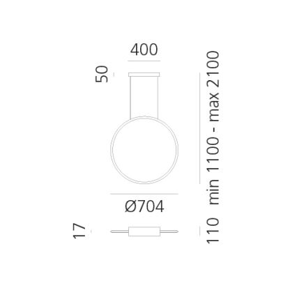 Artemide 1992230IN1APP - LED Aptumšojama lustra ar auklu DISCOVERY LED/42W/230V 2700K melna