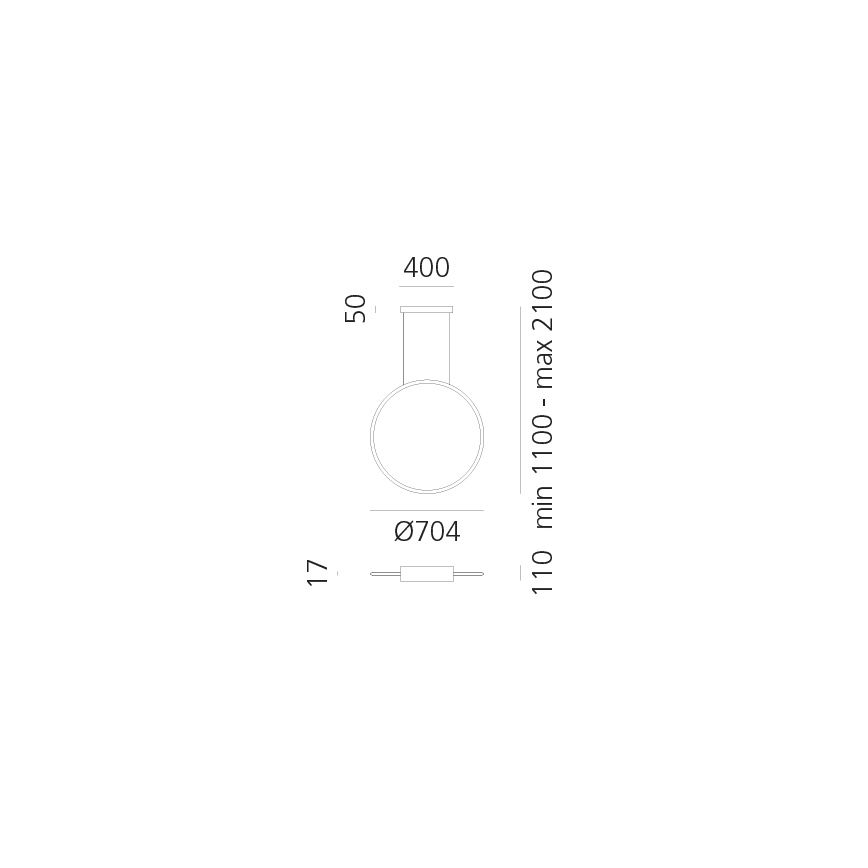 Artemide 1992230IN1APP - LED Aptumšojama lustra ar auklu DISCOVERY LED/42W/230V 2700K melna