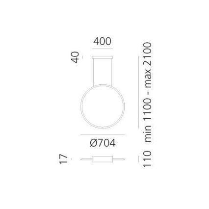 Artemide 1992330APP - LED RGBW Aptumšojuma lustra ar auklu DISCOVERY LED/42W/230V 2700-6500K melna