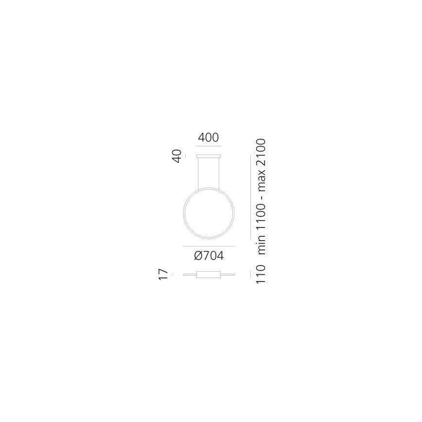 Artemide 1992330APP - LED RGBW Aptumšojuma lustra ar auklu DISCOVERY LED/42W/230V 2700-6500K melna