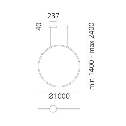 Artemide 1993060APP - LED Aptumšojama lustra ar auklu DISCOVERY LED/60W/230V 3000K bronza