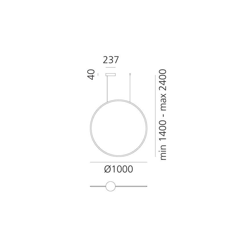 Artemide 1993060APP - LED Aptumšojama lustra ar auklu DISCOVERY LED/60W/230V 3000K bronza