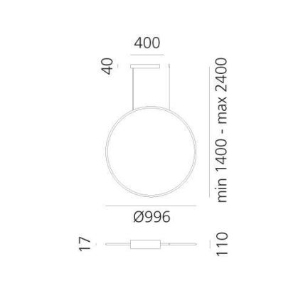 Artemide 1993360APP - LED RGBW Aptumšojuma lustra ar auklu DISCOVERY LED/59W/230V 2700-6500K bronza