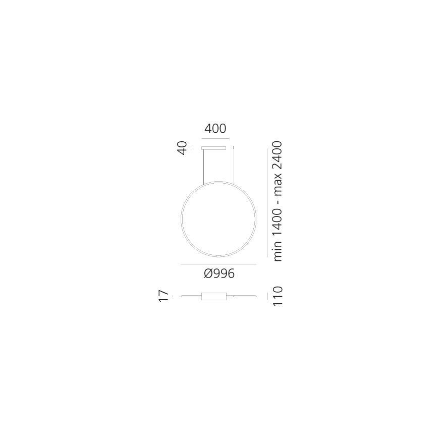 Artemide 1993360APP - LED RGBW Aptumšojuma lustra ar auklu DISCOVERY LED/59W/230V 2700-6500K bronza