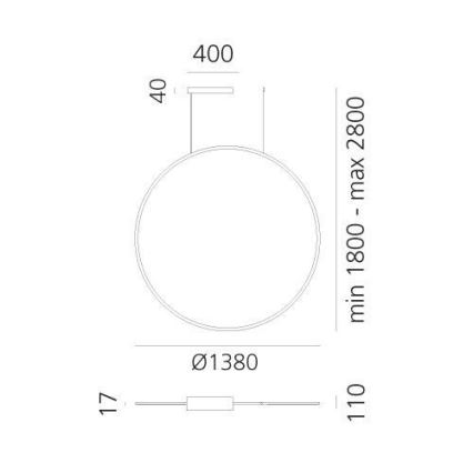 Artemide 1994360APP - LED RGBW Aptumšojuma lustra ar auklu DISCOVERY LED/79W/230V 2700-6500K bronza