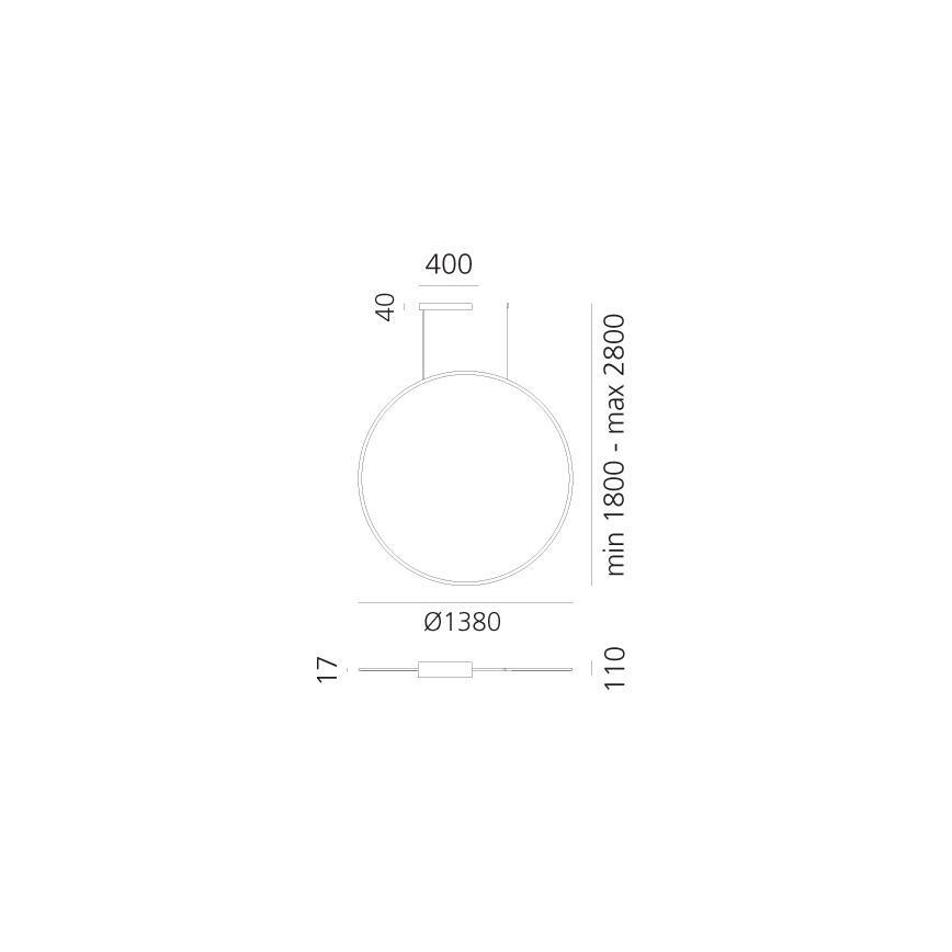 Artemide 1994360APP - LED RGBW Aptumšojuma lustra ar auklu DISCOVERY LED/79W/230V 2700-6500K bronza