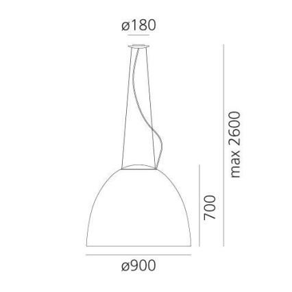Artemide A242910 - Lustra ar auklu NUR 2xR7s/11W/230V pelēka