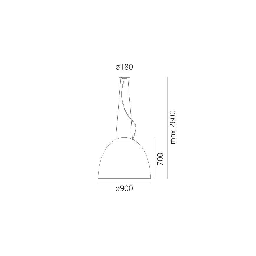 Artemide A242910 - Lustra ar auklu NUR 2xR7s/11W/230V pelēka