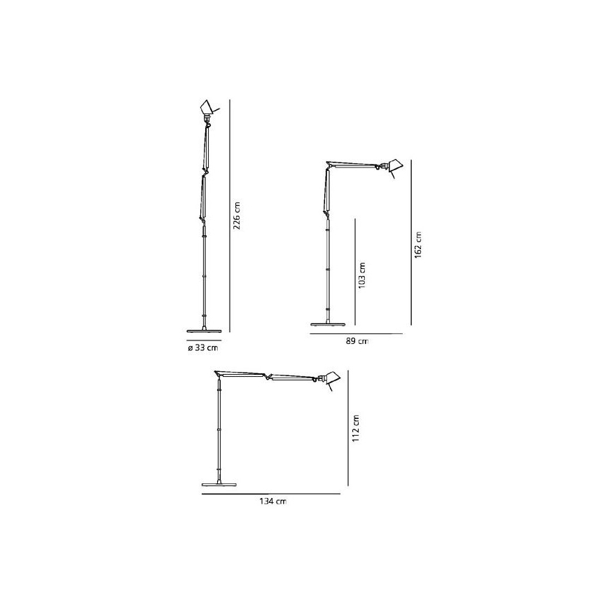Artemide AR 0947010A+AR A012820 KOMPLET - Grīdas lampa TOLOMEO BASCULANTE 1xE27/100W/230V