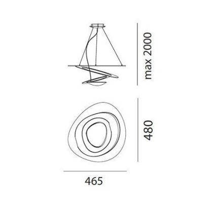 Artemide AR 1249010A - LED regulējams lustra gaismeklis uz stieples PIRCE MICRO 1xLED/27W/230V