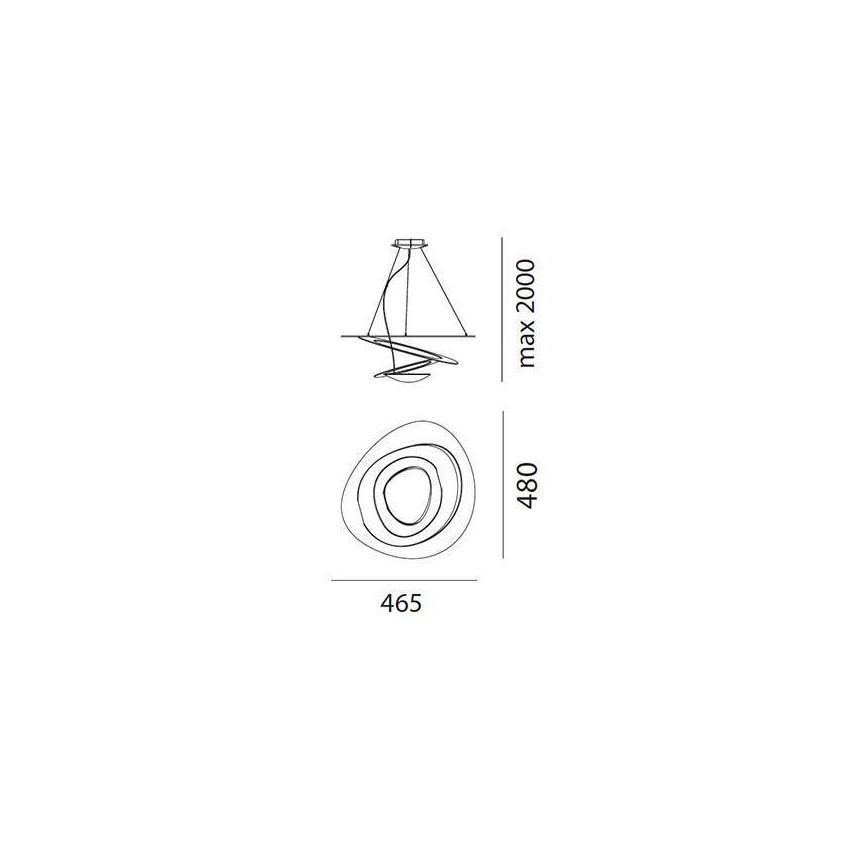 Artemide AR 1249010A - LED regulējams lustra gaismeklis uz stieples PIRCE MICRO 1xLED/27W/230V