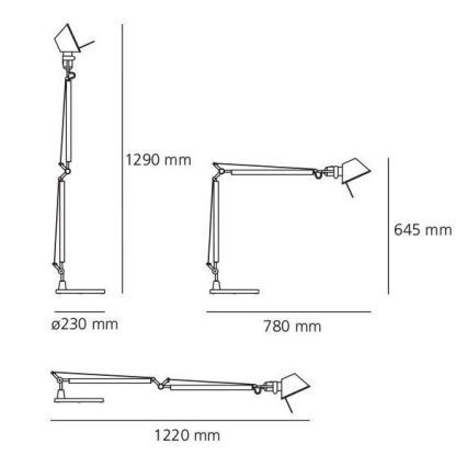 Artemide AR A001000+AR A004030 KOMPLET - Galda lampa TOLOMEO 1xE27/70W/230V