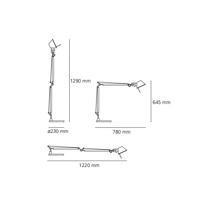 Artemide AR A004420+AR A005320 KOMPLET - Galda lampa TOLOMEO 1xE27/70W/230V