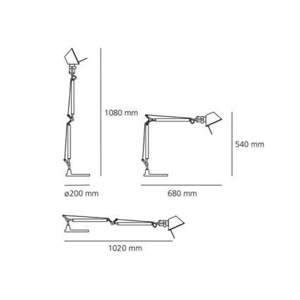 Artemide AR A005920+AR A008620 KOMPLET - Galda lampa TOLOMEO MINI 1xE27/70W/230V