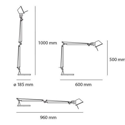 Artemide AR A015100+AR A003900 KOMPLET - LED Aptumšojama galda lampa TOLOMEO MIDI 1xLED/9W/230V