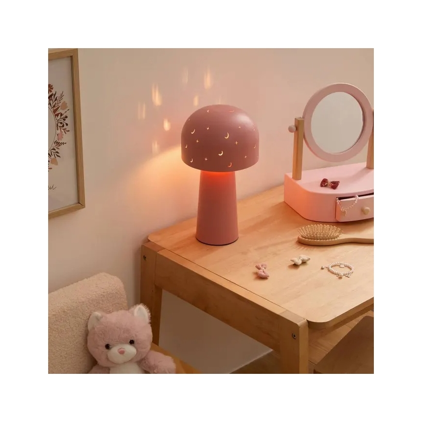 Atmosphera - Bērnu galda lampa STARRY MUSHROOM 1xE14/25W/230V rozā
