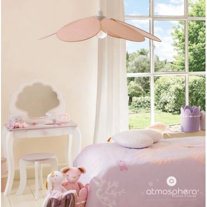 Atmosphera - bērnu lustra uz vada PETAL 1xE27/40W/230V Ø 64 cm rozā