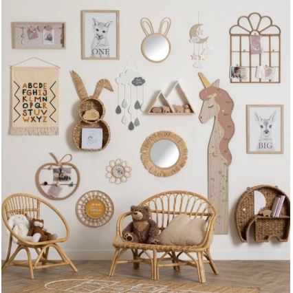 Atmosphera - Bērnu sienas spogulis RABBIT 37x24 cm bambuss