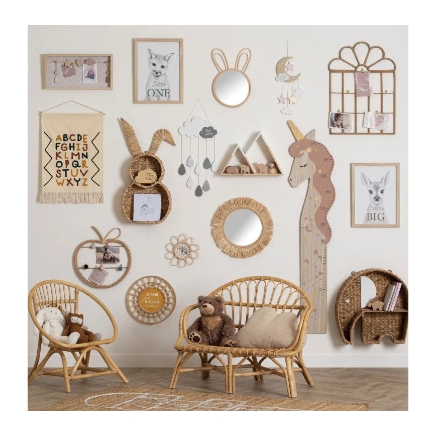 Atmosphera - Bērnu sienas spogulis RABBIT 37x24 cm bambuss