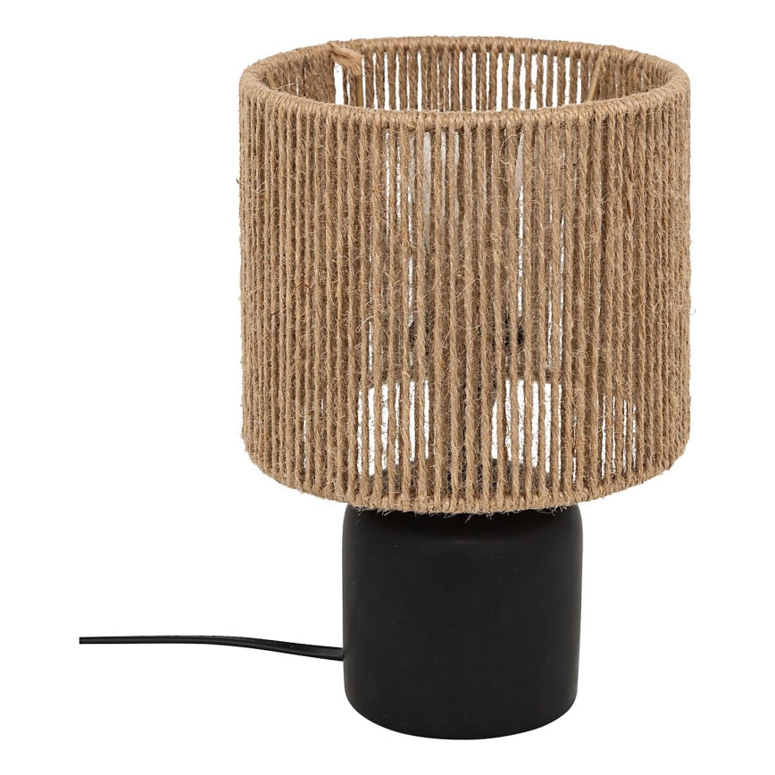 Atmosphera - Galda lampa KOBY 1xE14/40W/230V kaņepes/melna