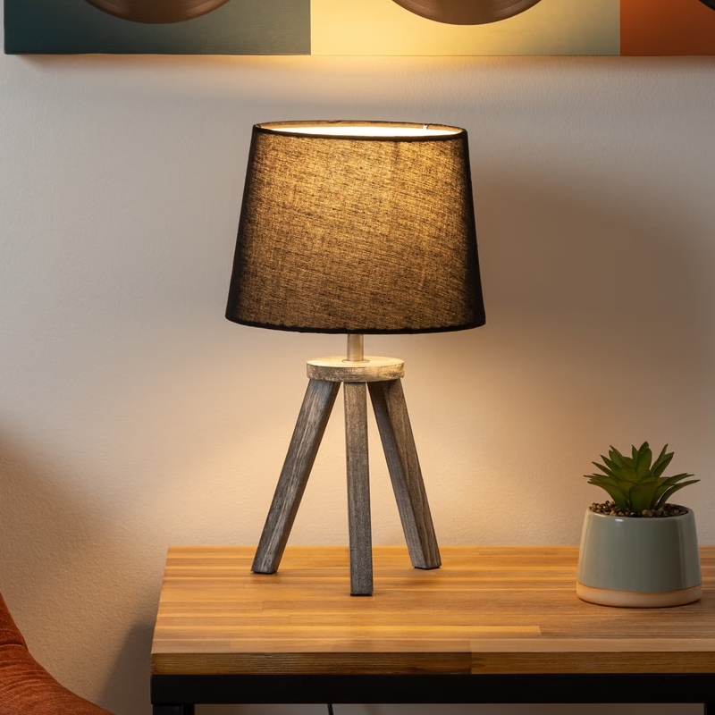 Atmosphera - Galda lampa MINI 1xE14/25W/230V priede/melna