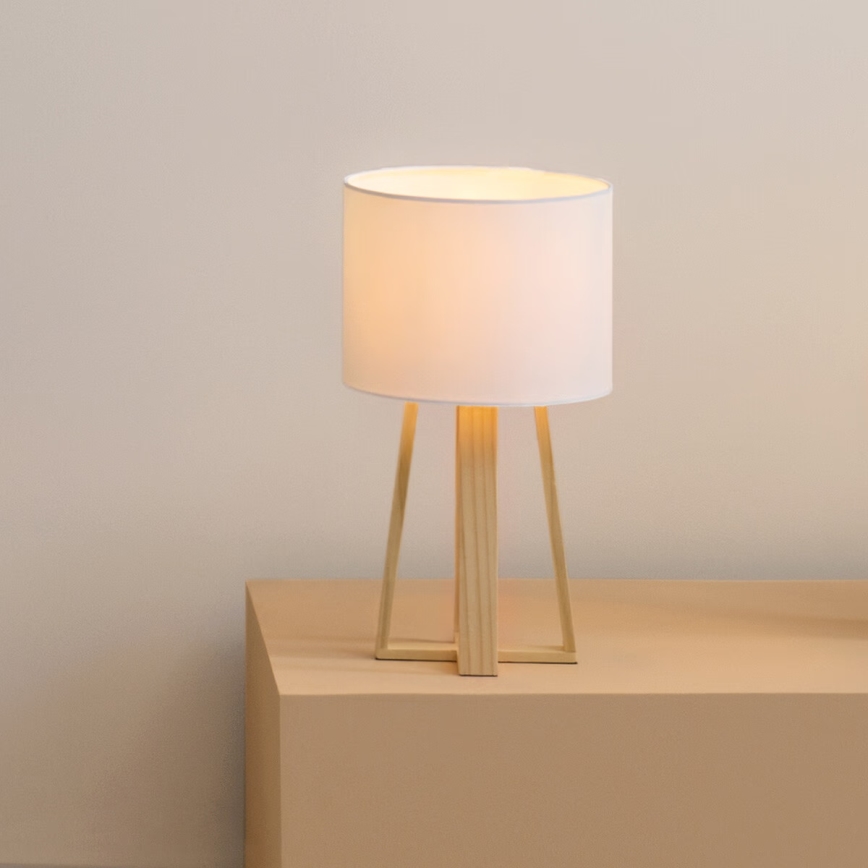 Atmosphera - Galda lampa MOLU 1xE27/25W/230V priede/balta